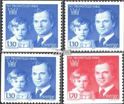 Produktbild von Briefmarken Schweden 1980 Mi 1101A,Dl,Dr,1102A (kompl.Ausg.) postfrisch Thronfolge