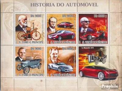 Produktbild von Briefmarken Sao Tome e Principe 2007 Mi 3169-3173 Kleinbogen (kompl. Ausgabe) postfrisch Geschichte von Auto
