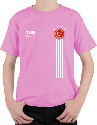 Obrázok produktu pre Turecký futbalový fanúšik Turecko Half Moon World Cup Shirt World Cup Uni detské tričko, ružová, 140