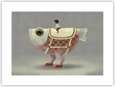Produktbild von Poster - Poster ohne Rahmen - Surreal Fisch Kind - 40x30 cm - Wand Bild - Wanddeko - Wandbilder - Kunstposter - Wandposter - Bilder - Kunstdruck - Wanddekoration - Wandbild - P2XAA40x30-4897