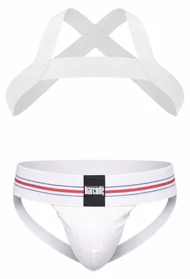 Imagen del producto de Barcode Berlin - Ropa Interior Hombre - Multipack 1x Boris Jockstrap + 1x Harness Matt White - Tamaño S