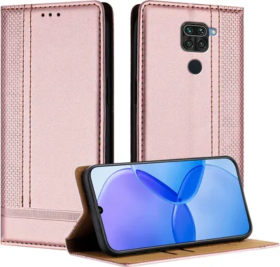 Obrázek produktu pro Pouzdro pro Xiaomi Redmi Note 9 kožené flipové pouzdro s funkcí stojánku Růžový