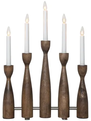 Produktbild von Star Trading 214-12, Leichte Dekorationsfigur, Braun, IP20, Weiß, 5 Glühbirne(n), E10