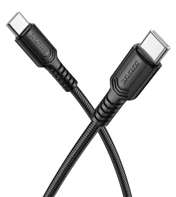 Produktbild von USB-C-auf-USB-C-Daten- und Ladekabel Borofone BX116 Certain, 60 W, 1 m, Schwarz