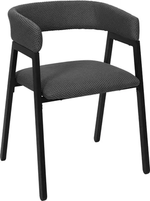 Obrázok produktu pre HowHomely | Čalúnená stolička s podrúčkami - čierna - 74x50x50cm - Jedálenská stolička na kovových nohách