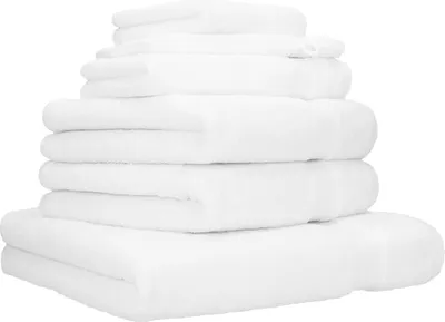 Produktbild von Betz 6-tlg. Handtuch-Set PREMIUM 1 Duschtuch 2 Handtücher 1 Gästetuch 1 Seiftuch 1 Waschhandschuh  Farbe: weiß