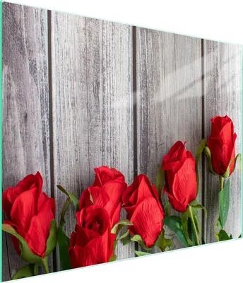 Produktbild von Robustes Glas-Schneidebrett Rosenoptik 52x30 cm, strapazierfähig & hygienisch