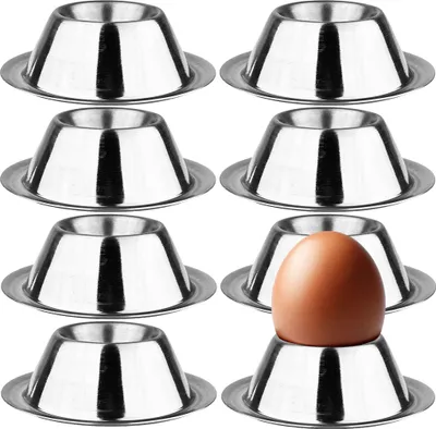 Produktbild von Eierbecher Edelstahl Eier Becher Metall Frühstück Eierhalter Eierständer 8 Set