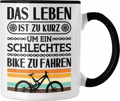 Produktbild von Trendation - Fahrrad Radfahrer Geschenk Rennrad Bike Geschenkidee Tasse Fahrradfahrer Kaffeetasse (Schwarz)