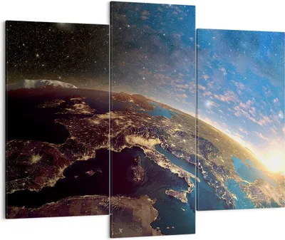 Produktbild von Bild auf Leinwand - Leinwandbild - Kosmos Erde - 130x100cm - Wand Bild - Wanddeko - Wandbilder - Leinwanddruck - Bilder - Kunstdruck - Wanddekoration - Leinwand bilder - Wandkunst - CB130x100-3809