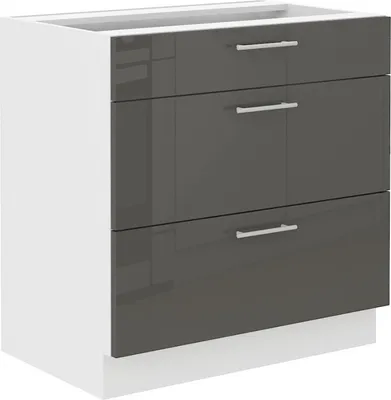 Produktbild von Dolní šuplíková skříňka LAJLA - šířka 80 cm, šedá / bílá