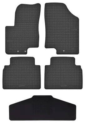 Productafbeelding van Rubberen automatten + tunnelmat voor Hyundai ix20 2010-2018 (MPV) – 5-delig, zwart, op maat – Wielganizator SolidTread