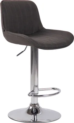 Produktbild von TPFLiving Barhocker Lento Gestell Metall in Chromoptik Stoff Dunkelgrau