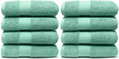 Productafbeelding van Set van 8 handdoeken, 50x90 cm - Premium katoen, 550 g/m² - Aqua