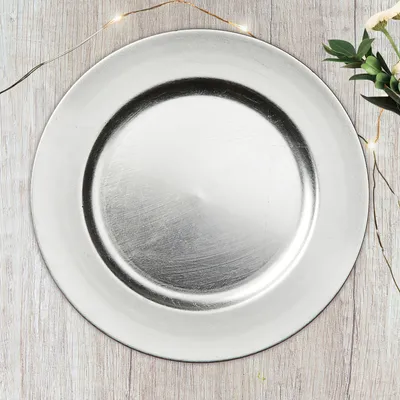 Produktbild von Dekoteller silber ca. Ø 33cm Platzteller Kerzenteller Tischdekoration Tablett