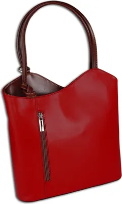 Produktbild von Toscanto Leder Tasche Schultertasche Rucksack rot schwarz OTT106SR