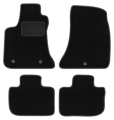 Produktbild von Velours-Fußmatten für Chrysler 300C 2004-2010 (Limousine/Kombi/Touring) – 4-tlg, Schwarz, passgenau – Wielganizator LUX