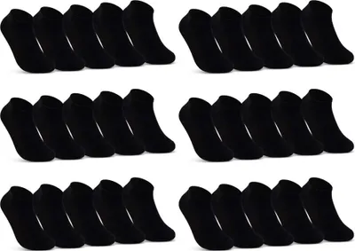 Produktbild von 10, 20 oder 30 Paar Sneaker Socken Herren & Damen Schwarz Weiß Grau Baumwolle 16900 - 30 Paar Schwarz 35-38