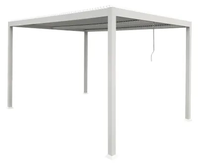 Immagine prodotto di MilaniHome.it - pergola bioclimatica 3 x 3 di design per esterno giardino cm 300 l x 300 p x 230 hdi coloreBianco