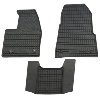 Gummifußmatten Set für Ford Tourneo Custom (2018-, Automatik), 3-teilig, schwarz