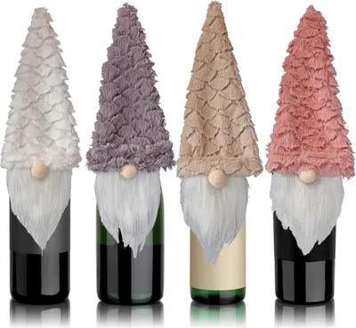 Image de HOUSSE POUR BOUTEILLE DE VIN DE NOËL 4 pièces 23 cm