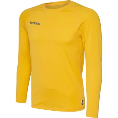 Produktbild von Hummel First Performance Jersey L/S Longsleeve Langarm T-Shirt Funktionsshirt Kompressionsshirt gelb 204502-5001, Größe:S