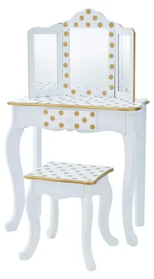 Produktbild von Teamson Kids Kinder Schminktisch mit Spiegel und Hocker Frisiertisch TD-11670M
