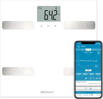 Produktbild von medisana BS A43 connect mit App Körperanalysewaage 180 kg Personenwaage weiß