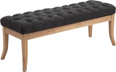 Obrázek produktu pro Čalouněná pohovka - Pohovka - design Chesterfield, pohodlný sedák, 100 % polyesterová tkanina | barva: tmavě šedá. Rozměr: 120 cm