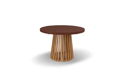 Obrázek produktu pro Emoebel24 Kulatý stůl, dřevěný stůl, jídelní stůl, rozkládací stůl 110-210 cm T-77 Bavaria DD/10 + noha přírodní dub DD/1