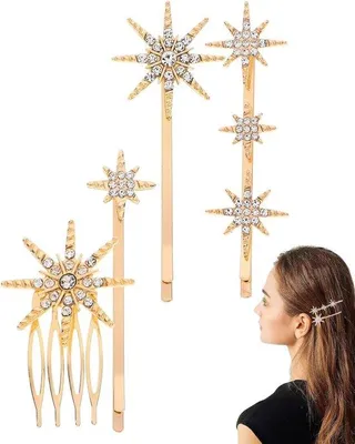 Produktbild von Goldene Haarspangen mit Strass für Braut