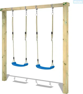 Produktbild von WICKEY Kinderschaukel Schaukelgestell Aero Star Schaukel, Schaukelgerüst, Doppelschaukel, Holzschaukel - blau