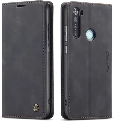 Produktbild von Redmi Note 8 Hülle, LaimTop Retro Kunstledertasche TPU Innere, Kartenfächer, Magnetverschluss, Klapphülle mit Standfunktion Schutzhülle für Xiaomi Redmi Note 8 Schwarz