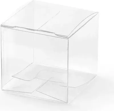 Produktbild von Quadratische Schachteln, transparent, 5x5x5cm (1 Packung / 10 Stk.)