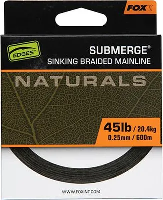 Immagine prodotto di Fox Naturals Submerge Sinking Mainline intrecciato 45lb 0,25mm 20,4kg 600m