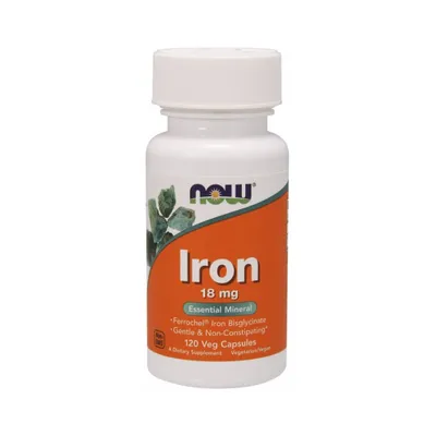 Produktbild von NOW Foods - Eisen, 18mg, 120 vkaps