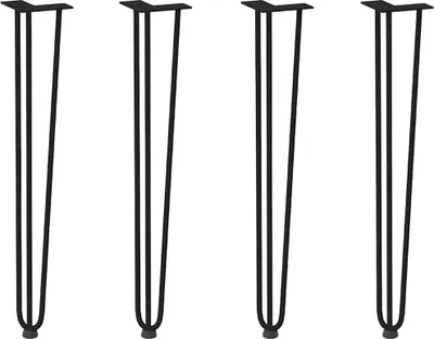 Image de vidaXL Pieds en épingle à cheveux pour tables de console 4 pcs. noir 72 cm acier massif