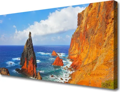 Produktbild von Tulup Leinwand-Bilder 100x50 Wandbild Canvas Kunstdruck Felsen Meer Landschaft