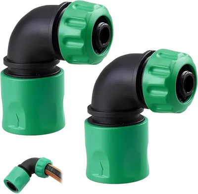 Produktbild von Gartenschlauch Schnellkupplung mit Winkeladapter 1/2 Zoll, 2 Stück, 90 Grad, für Gartenbewässerung