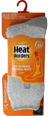 Produktbild von Heat Holders Lite Socken, Größe 37-42, Hellgrau (1 Paar)