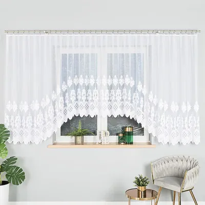 Image de Rideau décoratif court à motifs tongs LUDMILA 160 blanc 600x160 cm MyBestHome