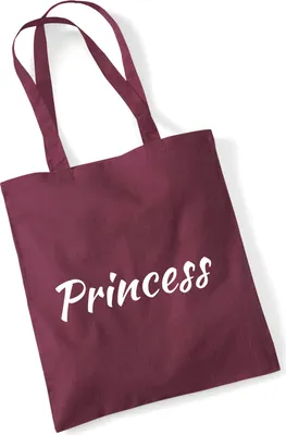 Produktbild von Huuraa Jutebeutel Princess Schriftzug 10 Liter Burgundy Baumwolle Tasche Geschenkidee