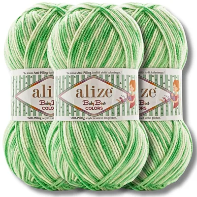 Produktbild von Alize 3x 100g Baby Best Colors Wolle mit Farbverlauf, Antipilling, Häkeln, Stricken (8041)
