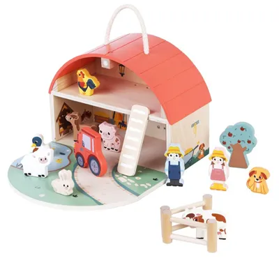 Imagen del producto de 2Kids Toys: Casa de juegos de madera, temática de granja