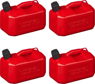 Produktbild von 4er Set Kraftstoffkanister 5L Kunststoff Reserve Diesel Benzinkanister rot UN- Camping