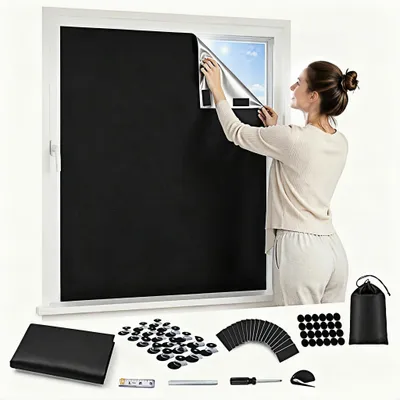 Imagen del producto de Persiana enrollable opaca - 100% bloquea la luz - 200 x 145 cm
