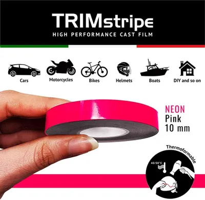 Produktbild von Zierstreifen Klebestreifen für Autos, Fluo Pinke, 10 mm x 10 m