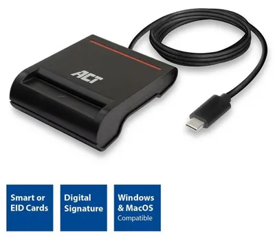 Produktbild von ACT AC6020 Smart-Card-Lesegert Indoor USB USB 2.0 Schwarz (AC6020)
