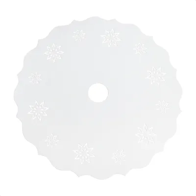 Produktbild von com-four® Weiße Premium Weihnachtsbaumdecke für den Christbaumständer, runde Christbaumdecke für den Weihnachtsbaum, Filzdecke Ø ca. 90 cm