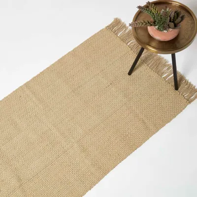 Zdjęcie produktu dla HOMESCAPES Dywan jutowy Zaphyr 70 x 120 cm - Naturalny dywan wykonany w 100% z juty